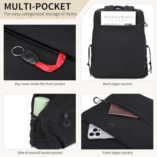 DUSLANG 15.6 Inch Laptop backpack for Men and Women, Anti theft Laptop backpack with USB Charging Port for College, Business, Black
