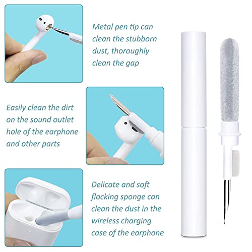 5 in 1 Keyboard and Earphone Cleaning Kit - Soft Brush Pen for AirPods, Phone, Camera, Laptop - Metal, Multicolor