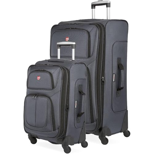 SwissGear Sion Softside Expandable Luggage, Dark Grey, 2-Piece Set (21/29), Sion Softside Expandable Luggage - color: Dark Grey, size: 2-Piece Set (21/29)