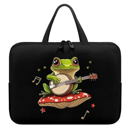 13 Inch Mushroom Frog Laptop Sleeve, Protective Tablet Case with Handle, Water Resistant Zipper Computer Carrying Bag Notebook Cover Messenger Briefcase for Travel/Business/School - color: Mushroom Frog, size: 13 Inch