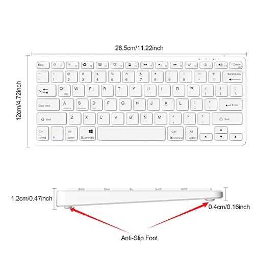 TaIYanG Bluetooth Keyboard for iPad Wireless Keyboard Compatible with iPad 10th/10.2(9th/8th/7th Generation), Air 5th/4th, Pro 11/12.9, 9.7, Mini and All Bluetooth Devices (White) - color: White