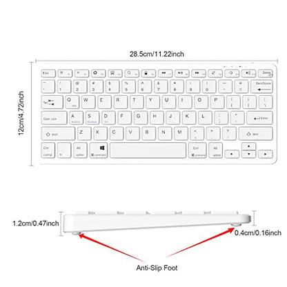 TaIYanG Bluetooth Keyboard for iPad Wireless Keyboard Compatible with iPad 10th/10.2(9th/8th/7th Generation), Air 5th/4th, Pro 11/12.9, 9.7, Mini and All Bluetooth Devices (White) - color: White