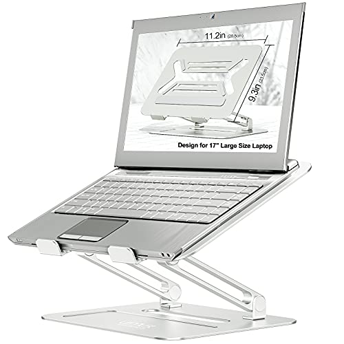 Urmust Adjustable Laptop Stand for Desk Aluminum Computer Stand for Laptop Riser Holder Notebook Stand Compatible with MacBook Air Pro Ultrabook All Laptops 11-17 inch (Silver) - color: C-Silver
