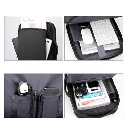 Laptop Backpack with USB Charging Port Business Backpack For College Work Travel (Grey) - color: Grey