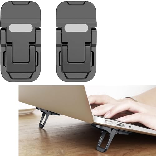 Portable Laptop Stand with 3 Adjustable Angles Zinc Alloy Anti-Slip Keyboard Riser Suitable for 10-17 Inches Laptops, Black - color: Black