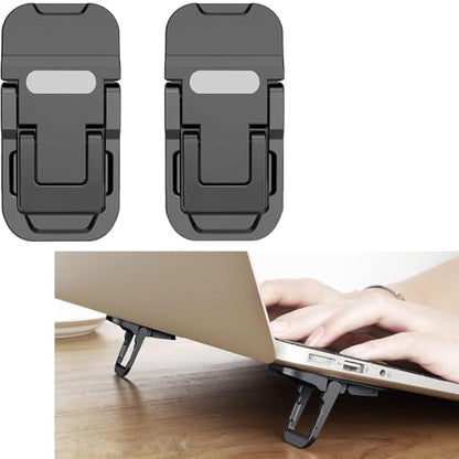 Portable Laptop Stand with 3 Adjustable Angles Zinc Alloy Anti-Slip Keyboard Riser Suitable for 10-17 Inches Laptops, Black - color: Black