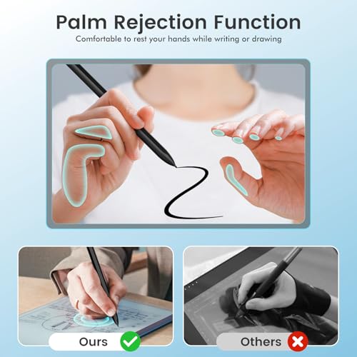 Magnetic EMR Stylus Pen for Remarkable 2 with Eraser | 4096 pressure levels, tilt sensor & palm rejection, compatible with Samsung/Kindle Scribe, 3 extra tips