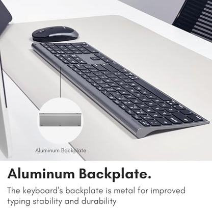 Macally Premium Bluetooth Keyboard and Mouse for Mac | Compatible Wireless Apple Keyboard and Mouse Combo (110 Keys Multi-Device Rechargeable) for MacBook Pro/Air and iMac - Space Gray - color: Space Gray