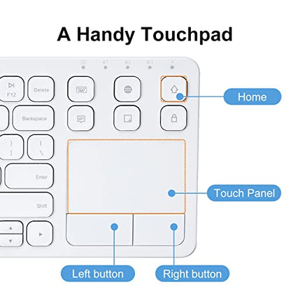 SANWA 3 in 1 Wireless Handheld Mouse + Bluetooth Touchpad Keyboard Set, Presentation Clicker, Remote Air Mouse with Scroll, Portable Finger Mice, Rechargeable Trackpad for Mac, PC, Laptop, Phone, Tabl