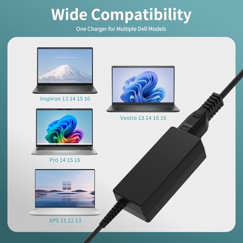 65W 4.5mm Small Barrel Tip Laptop Charger for Dell 19.5V 3.34A Power Adapter Replacement for Dell 14 15 16, Inspiron 14 15 16, Vostro 14 15 16 Series [NOT for 7.4mm Large Barrel Tip]