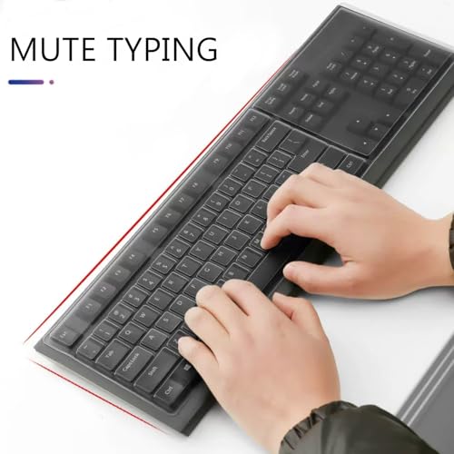 2 Pack Universal Keyboard Cover for Standard Size PC Computer Desktop Keyboards, Clear Waterproof Anti-Dust Silicone Keyboard Protector Cover Skin (Size: 17.52" x 5.51")