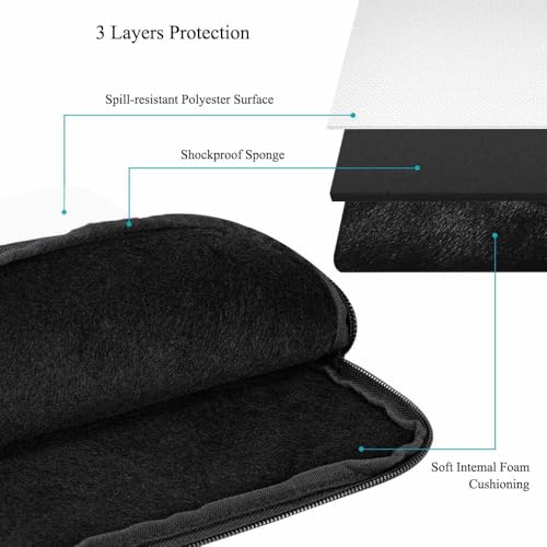 Laptop Sleeve Bag 15.4 15.6 Inch,Piano Keys with Musical Notes Black and White Protective Polyester Computer Cases Laptop Cover Briefcase Bag Tablet Travel Cover - color: LPS-018