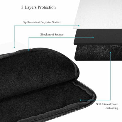 Laptop Sleeve Bag 15.4 15.6 Inch,Piano Keys with Musical Notes Black and White Protective Polyester Computer Cases Laptop Cover Briefcase Bag Tablet Travel Cover - color: LPS-018