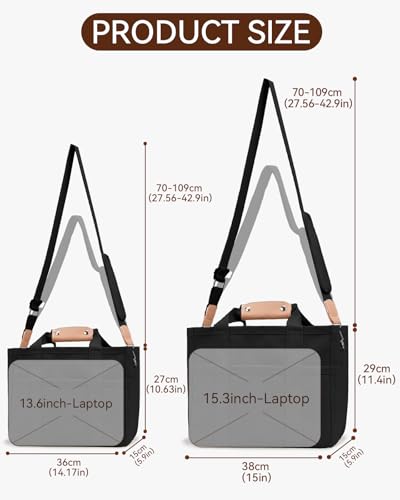 Canvas Tote Bag with Multi-Pocket for Women Large Crossbody Shoulder Handbag Everything Tote Bag with Compartments - color: Black, size: X-Large