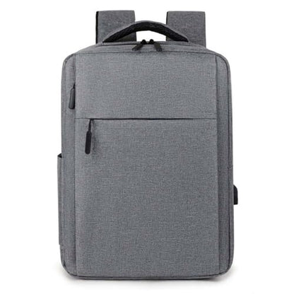 Mens Business Laptop Backpack with USB Charging Port, Multi-functional Travel Backpack, Water-Resistant Casual Daypack (Gray) - color: Gray