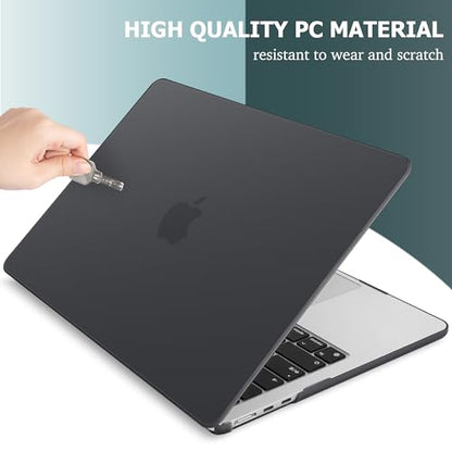 May Chen Case for MacBook Air 13/13.6-inch (M5/M4/M3/M2, 2022-2026 Models A3449 A3240 A3113 A2681), Lightweight | Closes Seamlessly | Ideal for Work Hard Shell Case, Matte Black - color: Matte Black