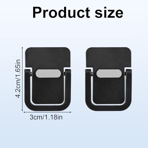 Penitue 2pcs Mini Portable Laptop Stand, Zinc Alloy Foldable Laptop Keyboard Riser Self-Adhesive Kickstand Invisible Computer Notebook Holder Lift for Desk Keyboards Laptops Support - color: black