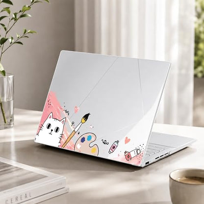 Batianda Creative Case for ASUS Zenbook 14 OLED 2024 2025, Artist Cat | Model UX3405×× / UM3406××, Slim Plastic Hard Shell, Artistic Designs, Ultra-Thin Lightweight Laptop Case - color: Artist Cat