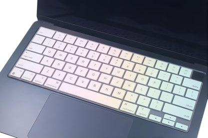 Keyboard Skin Compatible for 2026 MacBook Neo 13" A18, Air 15.3" 13.6" M5 M4 M3 M2 A3448 A3241 A3114 A2941 A3449 A3240 A3113 A2681, MacBook Pro 14 16 M5 M4 M3 M2 M1 A3426 A3427 A3434 - Pink/Yellow/Bue - color: 1