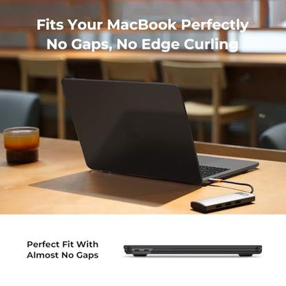 EooCoo for MacBook Air 13.3 inch Case with Keyboard and Screen Protector | Ultra Thin and Transparent, Hard Case Compatible with MacBook Air 13.3 inch M1 Chip 2021-2018 with Retina Display - color: Crystal Black