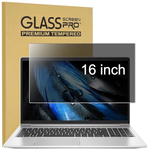 16" Privacy Screen Protector | 9H Tempered Glass with Anti-Blue Light & Anti-Glare | Universal Fit for HP, Dell, ASUS, Samsung, Lenovo, Acer, MSI 16:10 Laptops (Wide-Angle Privacy + Eye Comfort)" - size: Privacy Glass-16 Inch 16:10