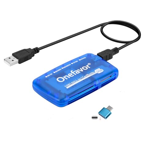 SmartMedia Cards Reader Writer, All-in-1 USB Universal Multi-Card Memory Cards Reader for Windows, Mac, Linux (Card Reader + Type-c Adapter) - size: Card reader + Type-c adapter