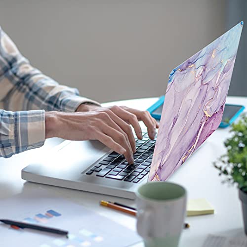 Laptop Skin Sticker Decal,13.3" 14" 15" 15.4" 15.6 inch Laptop Universal Vinyl Skin Sticker Cover,Dustproof Waterproof Reusable Art Decal Protector with Free 2 Wrist Pads (Marble 6) - color: Marble 6