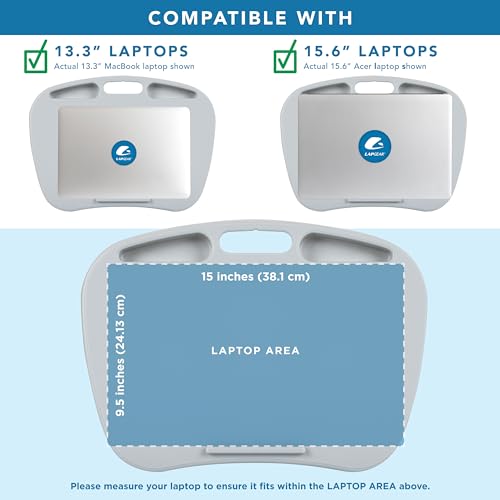 LAPGEAR MyDesk Lap Desk – Cool Gray, Fits 15.6” Laptops - color: Cool Gray, size: Single Unit
