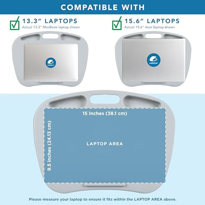 LAPGEAR MyDesk Lap Desk – Cool Gray, Fits 15.6” Laptops - color: Cool Gray, size: Single Unit