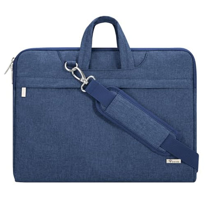 Voova Laptop Case 13 14 15 16 17 Inch with Shoulder Strap, Waterproof Laptop Bag Sleeve Slim Briefcase - color: Blue, size: 17-17.3 Inch