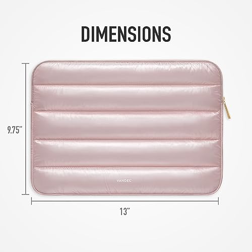 Vandel The Original Puffy Laptop Sleeve 13-14 Inch, Laptop Sleeve for Women | Protective Carrying Case Cover for MacBook Pro 14 in, MacBook Air 13 Inch, iPad Pro 12.9, Dell, Asus, HP - color: i. Shiny Pink