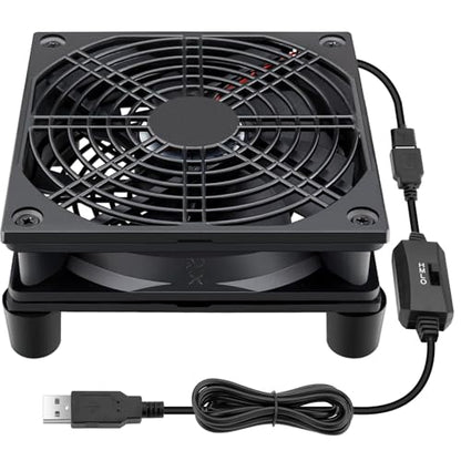 Wathai Cooling Case Fan for Receiver Xbox TV Box Router 120mm x 25mm 5V USB | USB Box 5V Power Fan Three Speed Settings for Modem DVR Computer Case Mini PC Cooling - style: 120mm USB fan