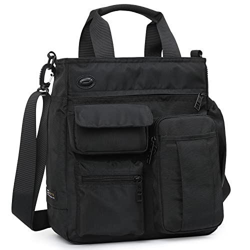 IX INOXTO Mens Messenger Bag Laptop Shoulder Bag Computer Work Office Bag Waterproof Briefcases for Travel Work - color: Black