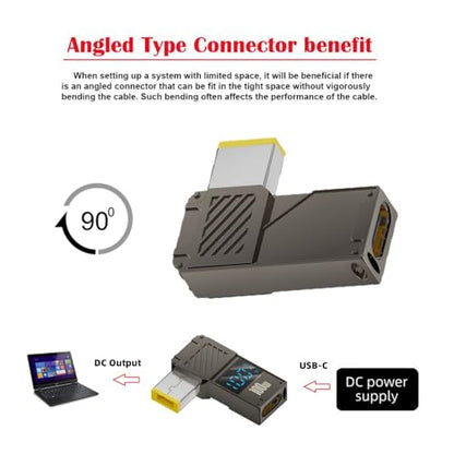 USB C to DC Adapter,USB C Female to DC 11.0x4.5mm Barrel Jack Plug PD 100W Laptop Fast Charging Adapter with Wattage Display - style: 11.0x4.5mm