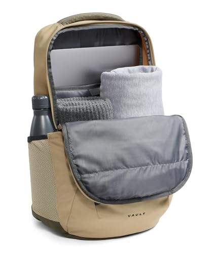 The North Face Vault Laptop Pack, Khaki Stone/New Taupe Grn, OSFA | Commuter Travel Bag, Water-Repellent Finish, Spacious Compartment - color: Khaki Stone/New Taupe Green/Bottle Green