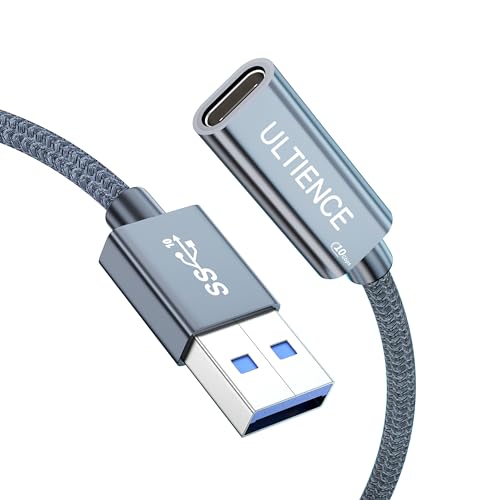 USB to USB C Cable Adapter – 10Gbps High Speed USB 3.2 Converter Data Transfer 60W Fast Charging, Compatible with Laptops, PCs, Flash Drives (1.65 ft, Grey) - color: Grey 1.65ft (Pack of 1)