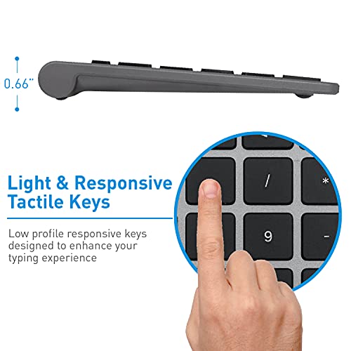 Macally Bluetooth Number Pad for Laptop - Wireless Numeric Keypad - 22 Key Numeric Keypad for Data Entry, Numpad Compatible with MacBook, iPad, iPhone, iOS, Laptop, PC, Android - color: Gray
