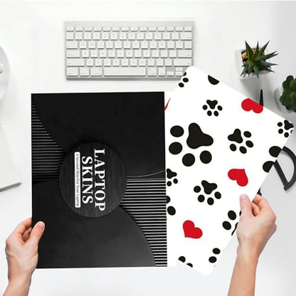 Universal Laptop Skin Sticker with 2 Wrist Pad Skins, Waterproof Scratch Resistant Vinyl Laptop Cover Decal, Cut to Fit for 11–15.6 Inch MacBook HP Dell Lenovo, Dog Paws Print - color: Dog Paws Print
