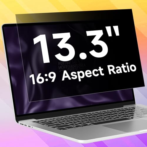13.3 Inch 1920x1080P (16:9) Laptop Privacy Screen Filter, Anti Blue Light Glare & Anti Scratch Computer Privacy Shield, Not for 13" with 16:10 Aspect Ratio Laptop - size: 13.3 inch with 16:9 aspect ratio laptops