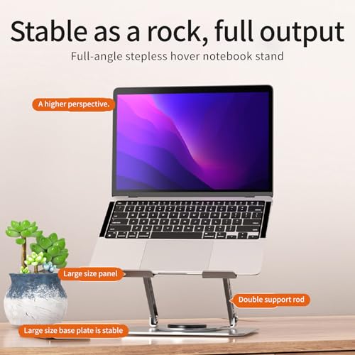 Laptop Bracket Tablet Multifunctional Desktop Lazy 360 Degree Rotation Foldable Stand Ergonomic Adjustable Notebook Holder - color: Gray