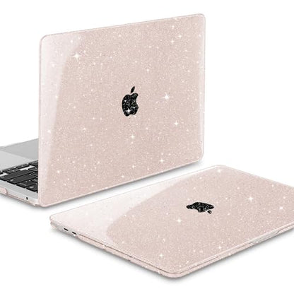 May Chen Compatible with MacBook Pro 13 inch Case 2022 2021 2020 Release A2338 M2 M1 A2251 A2289, Plastic Hard Shell Case Keyboard Cover for MacBook Pro 13 Touch Bar Fits Touch ID, Pink & Gold Glitter - color: Sakura Pink Glitter
