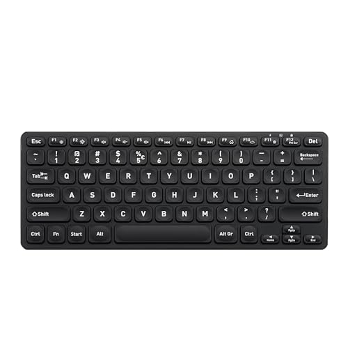 Perixx PERIBOARD-732B Wireless Backlit Mini Keyboard - X Type Scissor Keys - White Backlit - US English,Black,11950 - style: Wireless Backlit