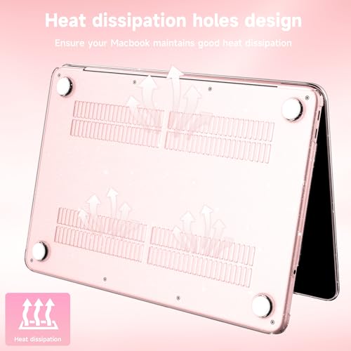 Case Compatible with MacBook Neo 13 inch Laptop 2026 (Model A3404), Scratch Resistant Protective Hard Shell Cover, Glitter Blush - color: Glitter Blush