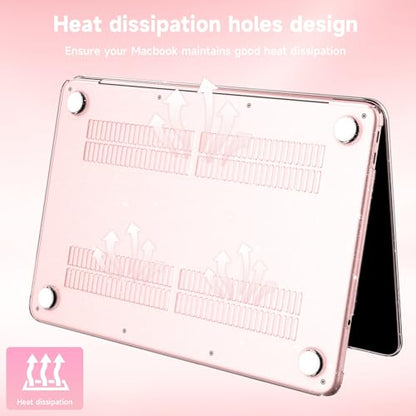 Case Compatible with MacBook Neo 13 inch Laptop 2026 (Model A3404), Scratch Resistant Protective Hard Shell Cover, Glitter Blush - color: Glitter Blush