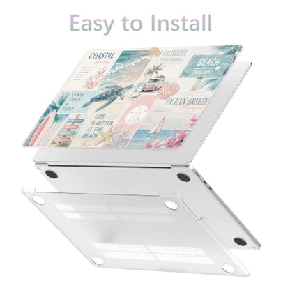 Compatible with MacBook Air 13 inch Case M1 Sea Turtle Beach | A2337 A2179 A1932 2021-2018 Release | Cute Collage Protective Hard Shell Matte Cover for MacBook Air 13.3 inch - color: Beach G, size: MacBook Air 13.3 inch M1 A2337 A2179 A1932