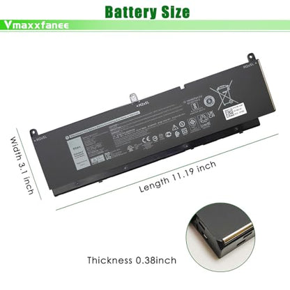 95Wh PKWVM Laptop Battery Replacement for Dell Precision 7750 7760 7550 7560 Series Notebook C903V CR72X 17C06 447VR 95Wh 11.4V 7922mAh 6-Cells