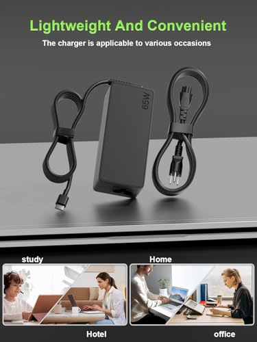 65W USB-C Charger Compatible with Lenovo Thinkpad, Yoga, Ideapad, Chromebook, ThinkBook Series Laptop Replacement Adapter