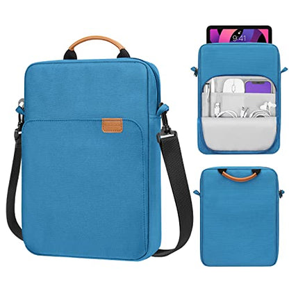 MoKo 9-11 Inch Tablet Sleeve Bag Handle Carrying Case with Shoulder Strap | Fits iPad Pro/Air/A16 11-inch, iPad 10th 10.9, iPad 9/8/7th 10.2, iPadAir 5/4th 10.9 and Tab S8/S9 11-inch, Peacock Blue - color: Peacock Blue, size: 9-11 inch