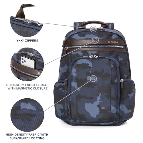 Travelpro Platinum Elite Laptop Travel Backpack, Business, Water Resistant, Men and Women - color: Navy Camouflage, size: 16 inches