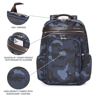 Travelpro Platinum Elite Laptop Travel Backpack, Business, Water Resistant, Men and Women - color: Navy Camouflage, size: 17.5 inches